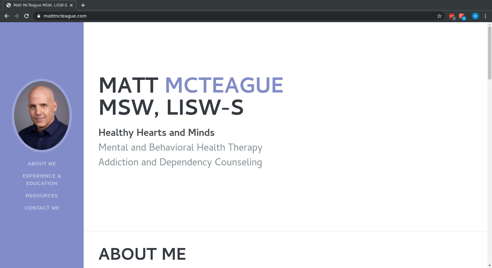 Screenshot of MattMcteague.com